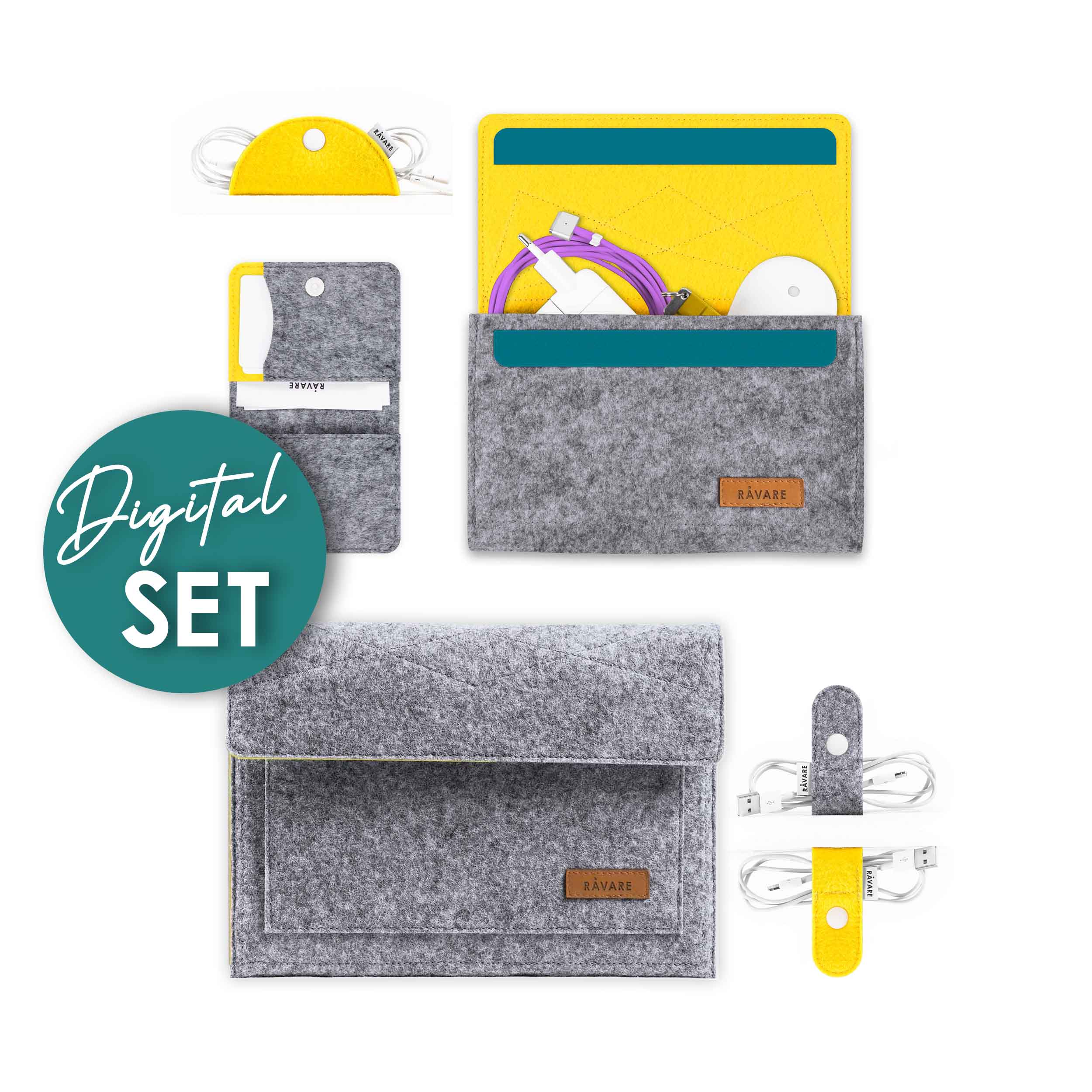 Produktset DIGITAL hellgrau-gelb – Bild 1